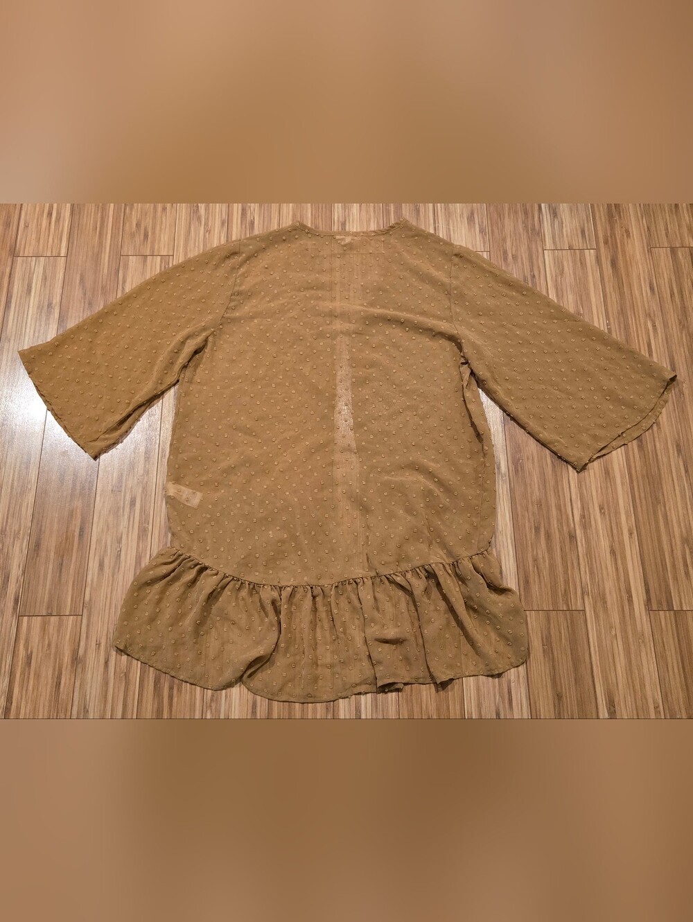 Maurices Mustard Textured Ruffle-Hem Jacket - Picture 6 of 8